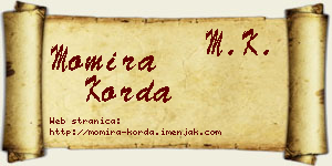 Momira Korda vizit kartica